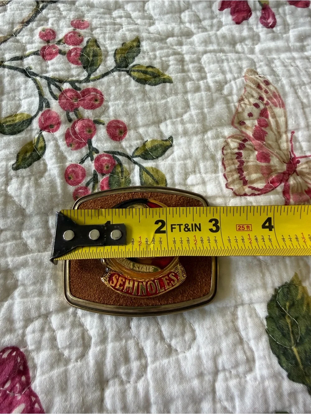 Vintage 1979 Florida State Seminoles Gold & Red Belt Buckle - Men's Accessory